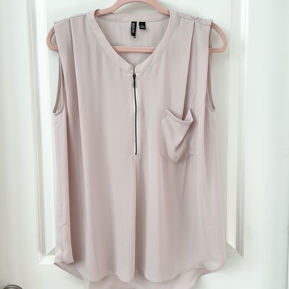 Valette Sheer Blush Sleeveless Blouse Small